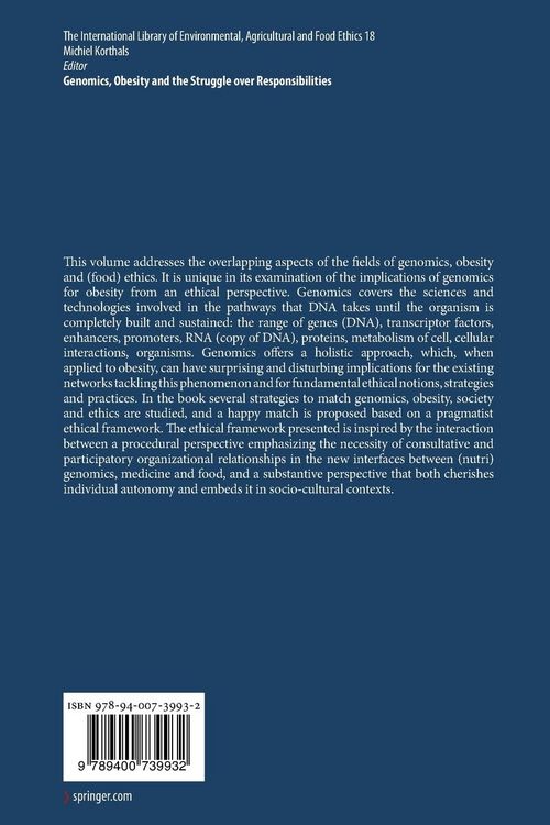 Produktbild: Genomics, Obesity and the Struggle over Responsibilities