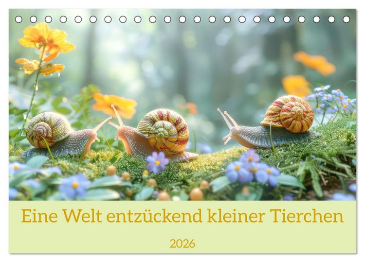 Produktbild: Eine Welt entz&uuml;ckend kleiner Tierchen (Tischkalender 2026 DIN A5 quer), CALVENDO Monatskalender