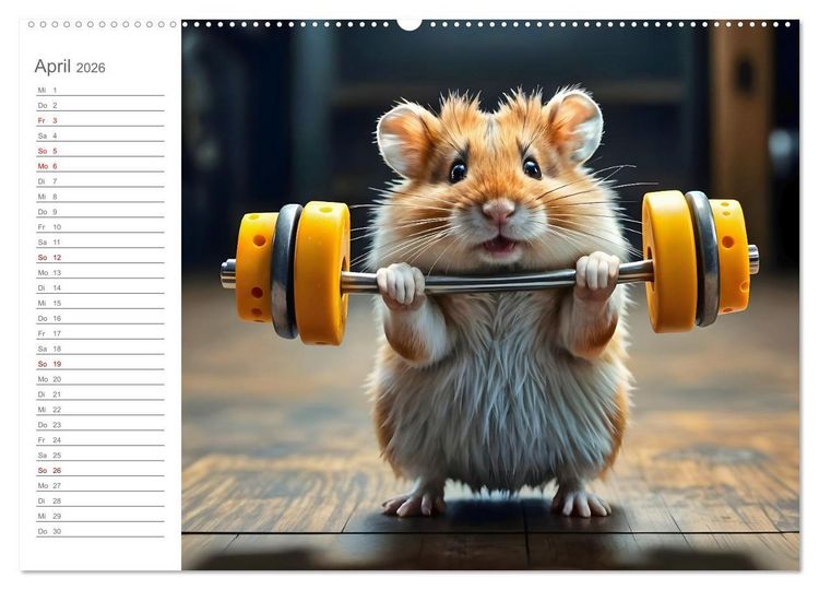 Produktbild: Hamster Olympiade - Der flauschigste Wettkampf des Jahres (hochwertiger Premium Wandkalender 2026 DIN A2 quer), Kunstdruck in Hochglanz