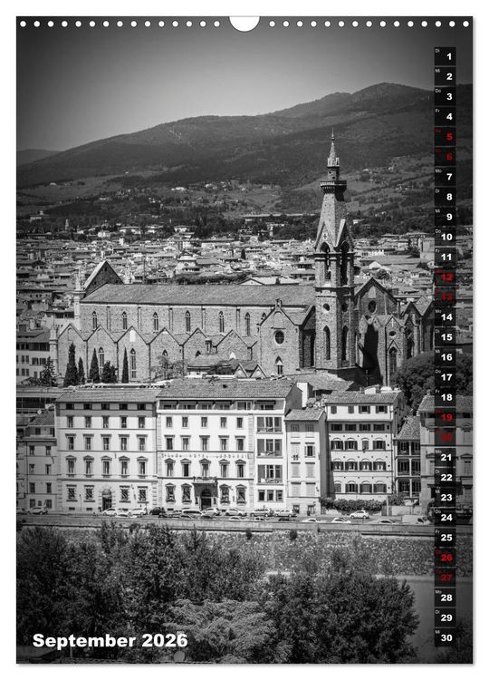 Produktbild: FLORENZ SCHWARZWEI&szlig; (Wandkalender 2026 DIN A3 hoch), CALVENDO Monatskalender