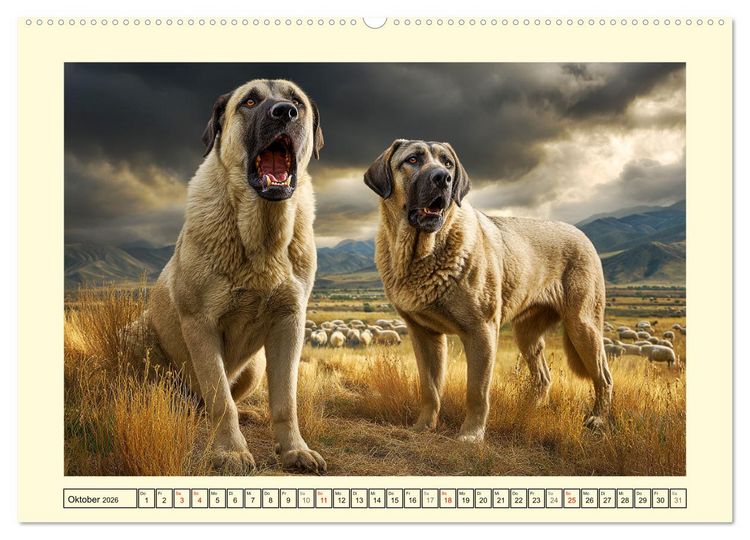 Produktbild: Kangal - Besch&uuml;tzer der Herde. Starke, selbstst&auml;ndige und furchtlose Hunde (hochwertiger Premium Wandkalender 2026 DIN A2 quer), Kunstdruck in Hochglanz