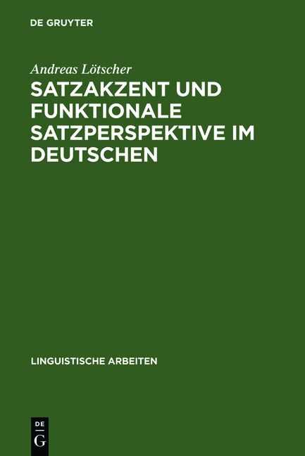 Produktbild: Satzakzent und Funktionale Satzperspektive im Deutschen