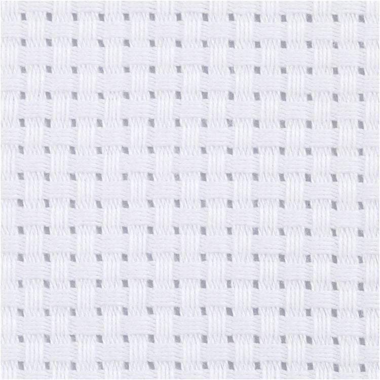 Produktbild: Creativ Company Aida-Stoff, Gr&ouml;&szlig;e 50x50 cm, 35 K&auml;stchen pro 10 cm, wei&szlig;, 1 Stk