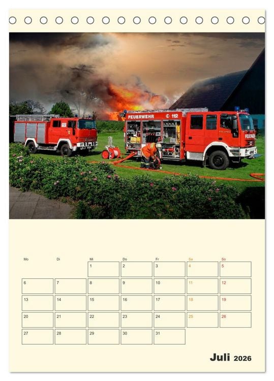 Produktbild: Feuerwehr - der Kalender (Tischkalender 2026 DIN A5 hoch), CALVENDO Monatskalender