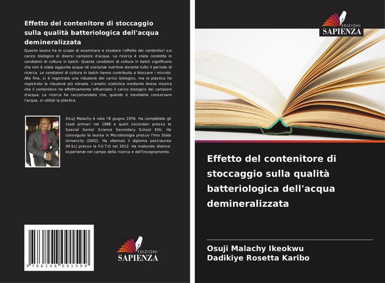 Produktbild: Effetto del contenitore di stoccaggio sulla qualit&agrave; batteriologica dell'acqua demineralizzata
