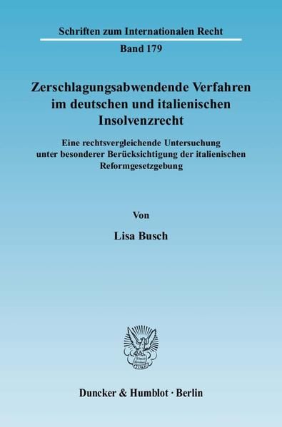 Produktbild: Zerschlagungsabwendende Verfahren im deutschen und italienischen Insolvenzrecht.