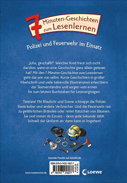 Produktbild: 7-Minuten-Geschichten zum Lesenlernen - Polizei und Feuerwehr im Einsatz