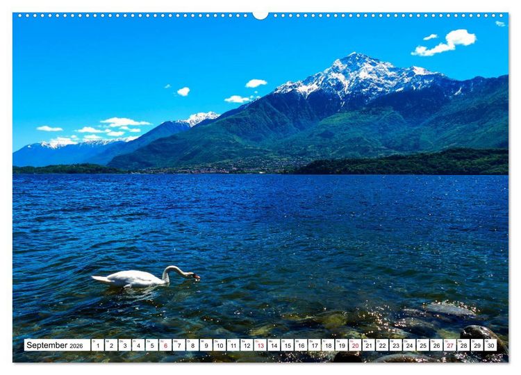 Produktbild: Bezaubernder Comer See (hochwertiger Premium Wandkalender 2026 DIN A2 quer), Kunstdruck in Hochglanz