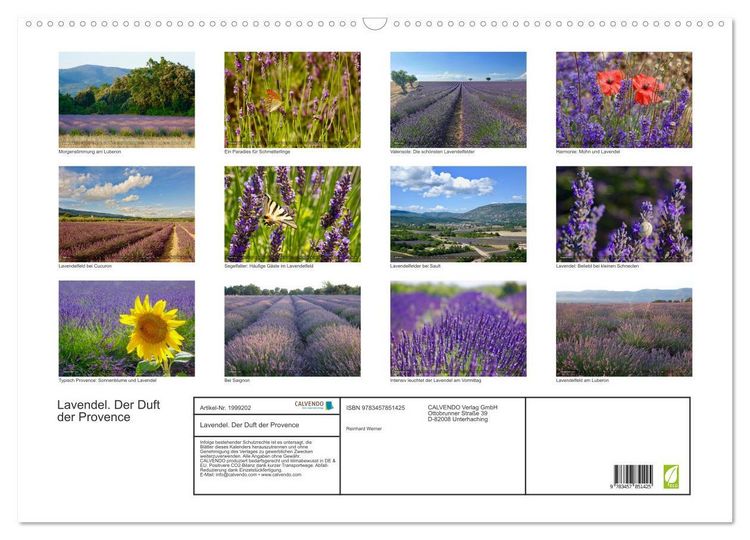 Produktbild: Lavendel. Der Duft der Provence (Wandkalender 2026 DIN A2 quer), CALVENDO Monatskalender