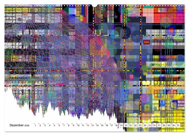 Produktbild: Abstract Variations inspired by Mondrian (Wandkalender 2026 DIN A2 quer), CALVENDO Monatskalender