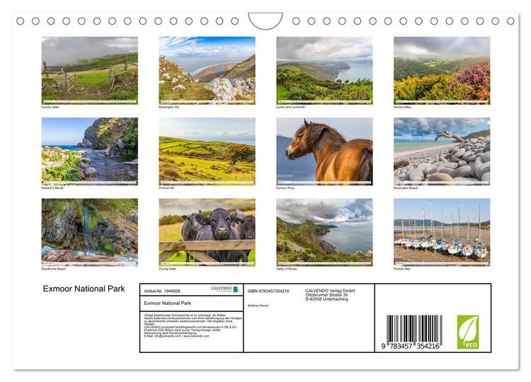 Produktbild: Exmoor National Park (Wandkalender 2026 DIN A4 quer), CALVENDO Monatskalender