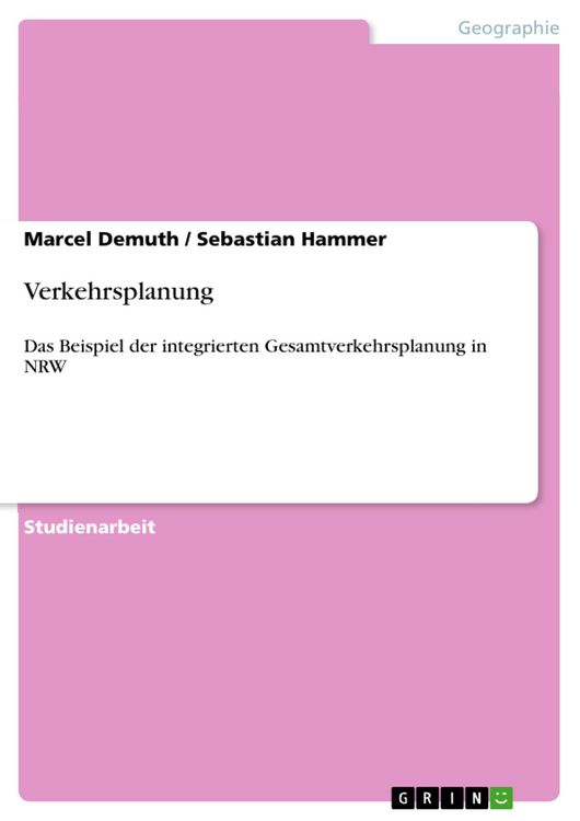 Produktbild: Verkehrsplanung