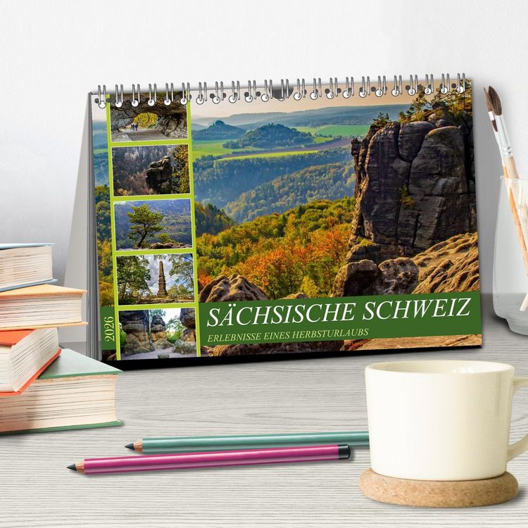 Produktbild: S&auml;chsische Schweiz - Erlebnisse eines Herbsturlaubs (Tischkalender 2026 DIN A5 quer), CALVENDO Monatskalender