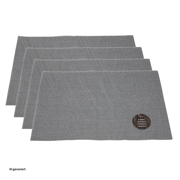 Produktbild: neuetischkultur Tischset 4-teilig Polyester Hellgrau Tischset 4-teilig Polyester Hellgrau