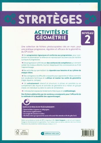 Produktbild: Activit&eacute;s de g&eacute;om&eacute;trie, niveau 2 + ressources num&eacute;riques + 1CD-ROM