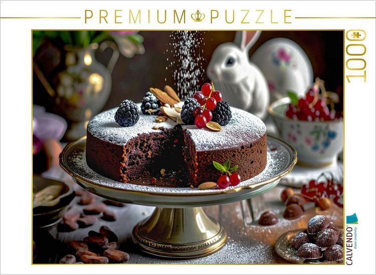 Produktbild: CALVENDO Puzzle Italienischer Schokoladen Mandel Kuchen Capreser Art | 1000 Teile Lege-Gr&ouml;&szlig;e 64x48cm Foto-Puzzle f&uuml;r gl&uuml;ckliche Stunden