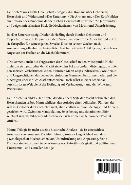 Produktbild: Der Untertan / Die Armen / Der Kopf