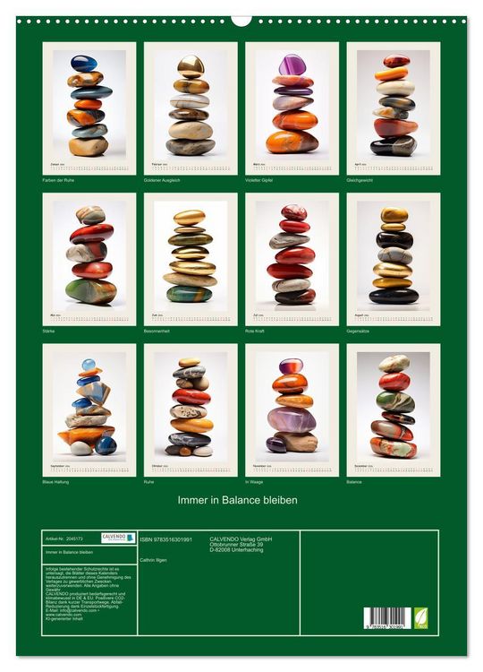 Produktbild: Immer in Balance bleiben (Wandkalender 2026 DIN A2 hoch), CALVENDO Monatskalender