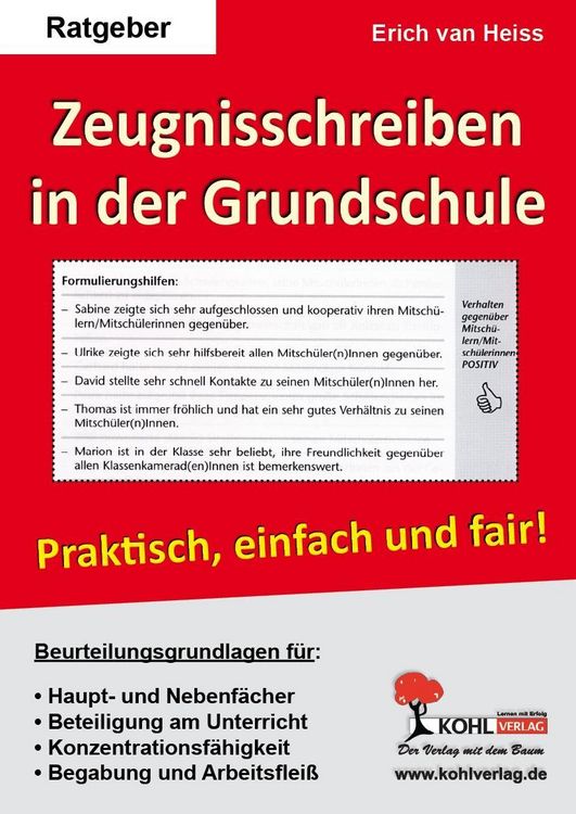 Produktbild: Zeugnisbeurteilungen in der Grundschule