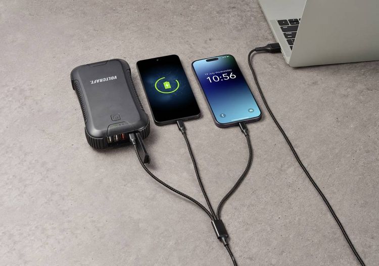 Produktbild: USB-Ladekabel USB 2.0 USB-A Stecker, USB-C&reg; Stecker, USB-Micro-B Stecker, Apple Lightning Stecker, USB-C&reg; Stecker 2.00 m Schwarz Aluminium-Stecker