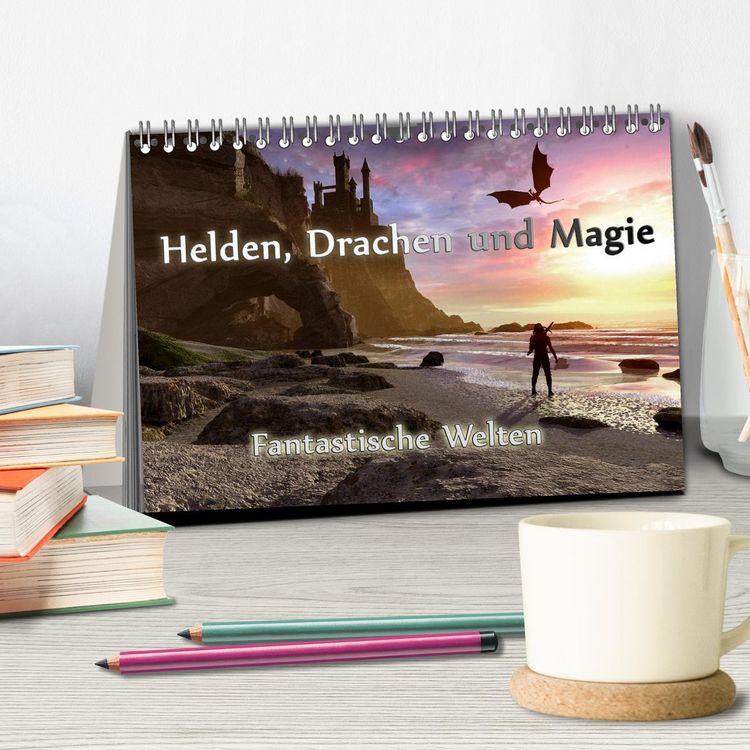 Produktbild: Helden, Drachen und Magie (Tischkalender 2026 DIN A5 quer), CALVENDO Monatskalender