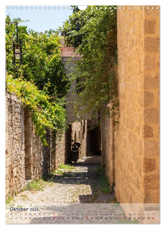 Produktbild: Ein Streifzug durch die Gassen der Insel Rhodos (Wandkalender 2026 DIN A3 hoch), CALVENDO Monatskalender