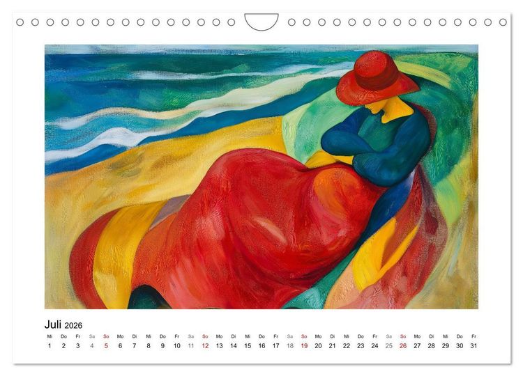 Produktbild: Expressionistisch durchs Jahr (Wandkalender 2026 DIN A4 quer), CALVENDO Monatskalender
