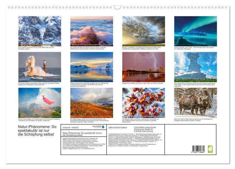 Produktbild: Natur-Ph&auml;nomene: So spektakul&auml;r ist nur die Sch&ouml;pfung selbst (Wandkalender 2026 DIN A2 quer), CALVENDO Monatskalender