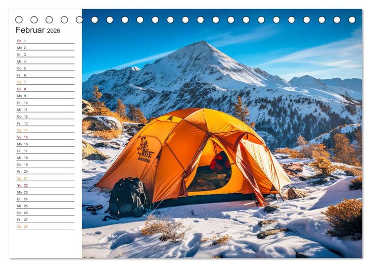 Produktbild: Camping mit dem Zelt (Tischkalender 2026 DIN A5 quer), CALVENDO Monatskalender