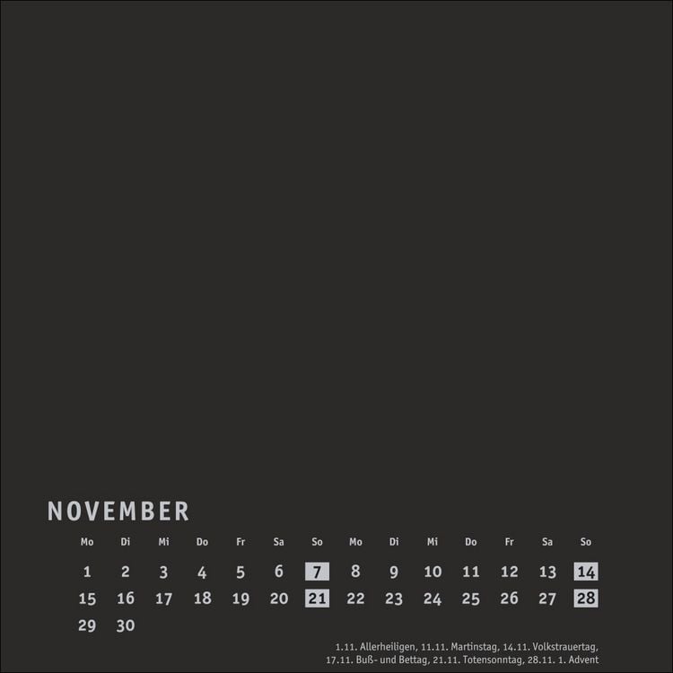 Produktbild: Premium-Bastelkalender schwarz klein 2027