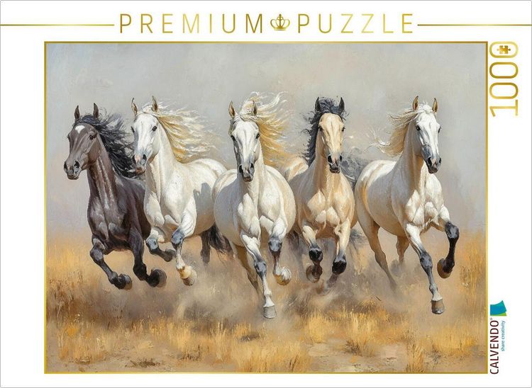 Produktbild: CALVENDO Puzzle Das Pferd als Ausdruck von Dynamik und Kraft | 1000 Teile Lege-Gr&ouml;&szlig;e 64x48cm Foto-Puzzle f&uuml;r gl&uuml;ckliche Stunden
