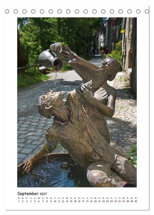 Produktbild: Wangen im Allg&auml;u und seine sch&ouml;nen Brunnen (Tischkalender 2027 DIN A5 hoch), CALVENDO Monatskalender