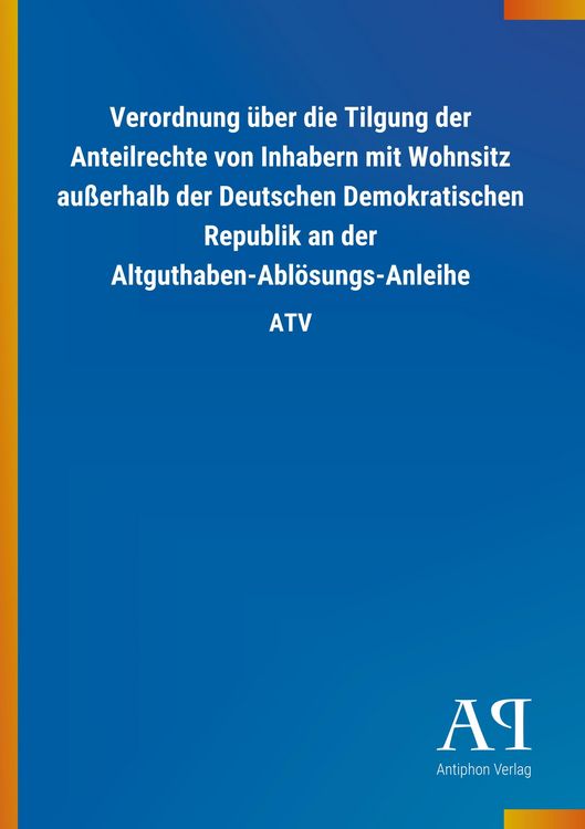 Produktbild: Verordnung &uuml;ber die Tilgung der Anteilrechte von Inhabern mi