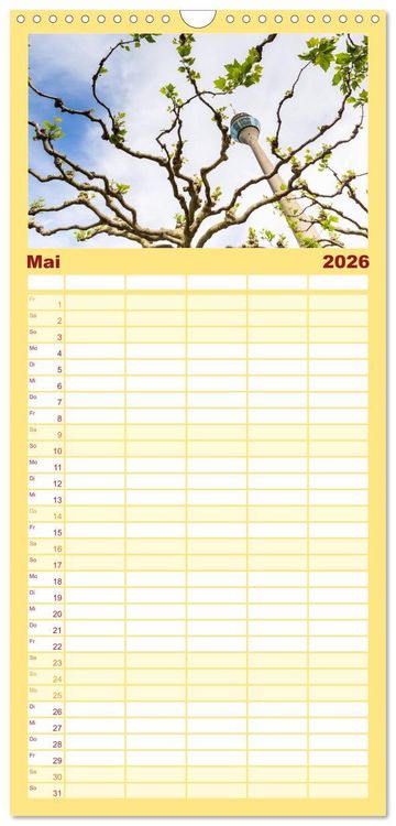 Produktbild: Familienplaner 2026 - D&uuml;sseldorfer - Ansichten mit 5 Spalten (Wandkalender, 21 x 45 cm) CALVENDO