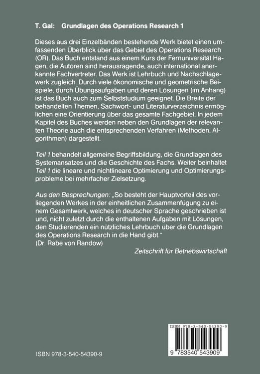 Produktbild: Grundlagen des Operations Research