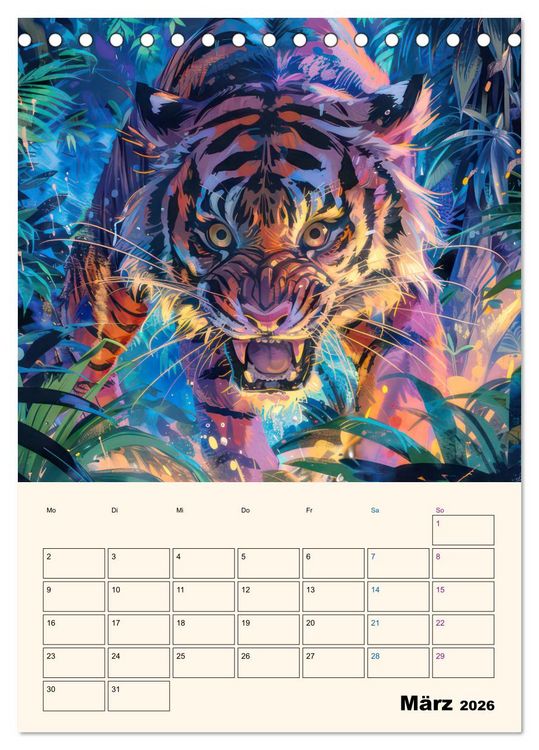 Produktbild: Dschungeltiere - Einzigartige Faszination (Tischkalender 2026 DIN A5 hoch), CALVENDO Monatskalender