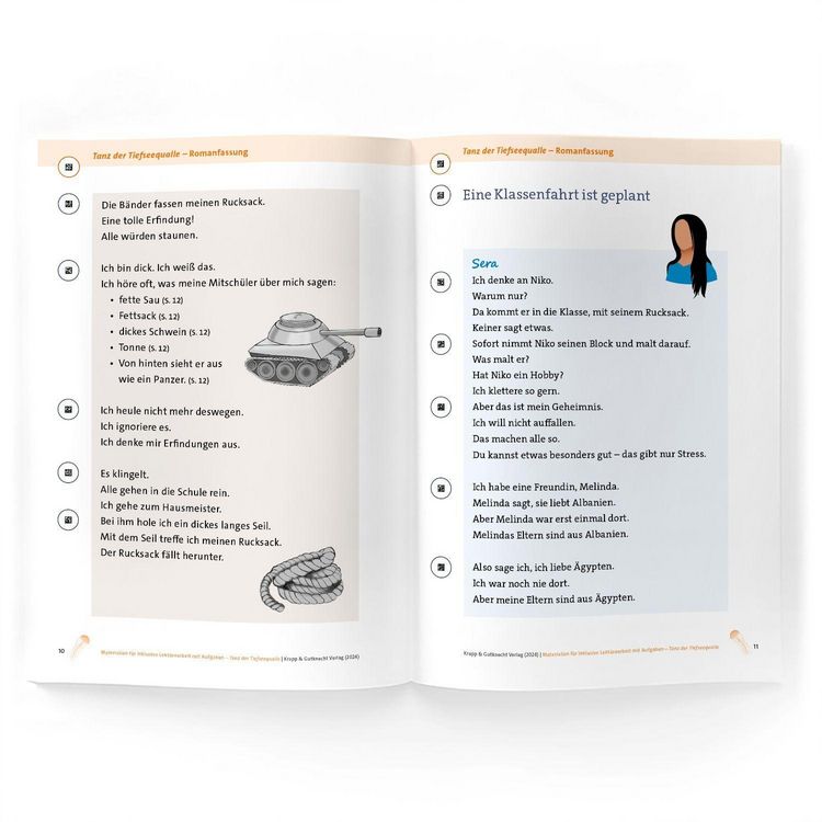 Produktbild: Anybook &ndash; Tanz der Tiefseequalle &ndash; Stefanie H&ouml;fler &ndash; Materialien f&uuml;r inklusive Lekt&uuml;rearbeit mit Aufgaben &ndash; Lehrerheft