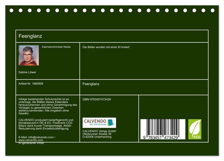 Produktbild: Feenglanz (Tischkalender 2026 DIN A5 quer), CALVENDO Monatskalender