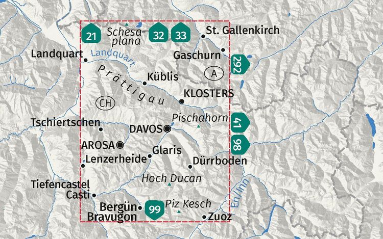 Produktbild: KOMPASS Wanderkarte 113 Davos, Arosa, Pr&auml;ttigau, Klosters 1:40.000