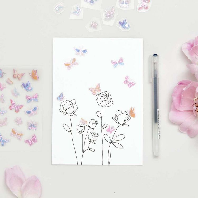 Produktbild: Foliensticker La Vie en Rose, Schmetterlinge