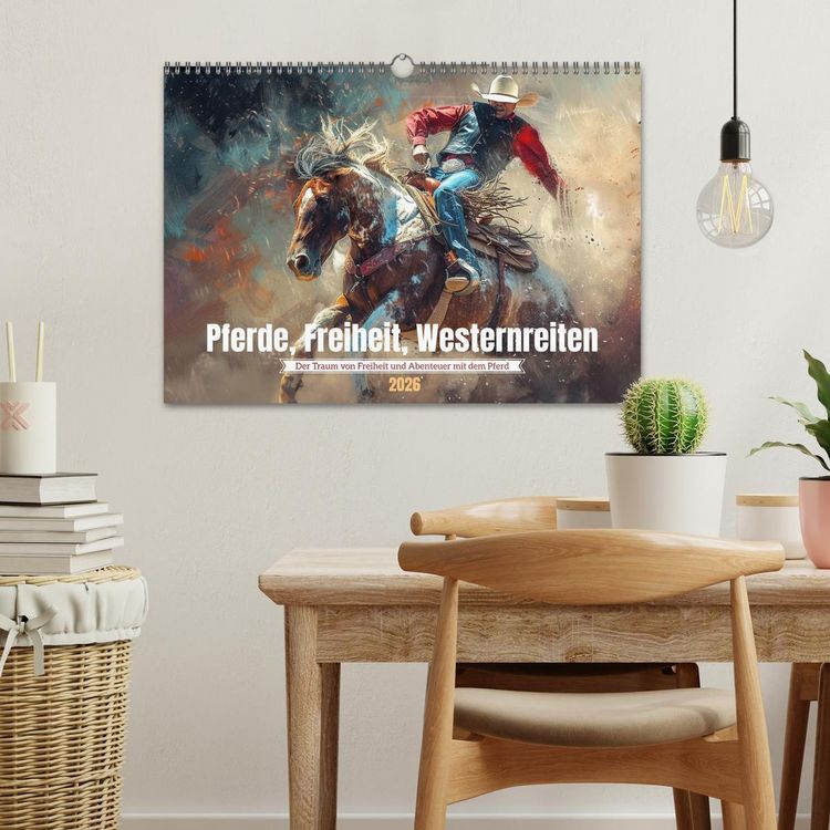 Produktbild: Pferde, Freiheit, Westernreiten (Wandkalender 2026 DIN A3 quer), CALVENDO Monatskalender