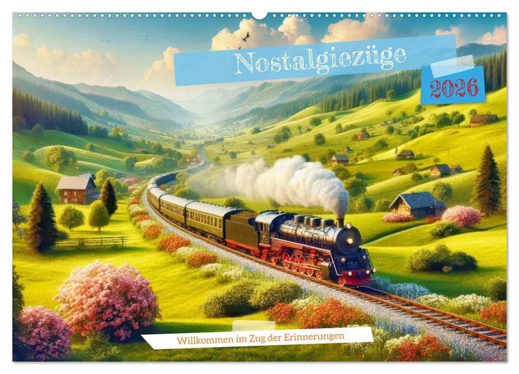 Produktbild: Nostalgiez&uuml;ge (Wandkalender 2026 DIN A2 quer), CALVENDO Monatskalender