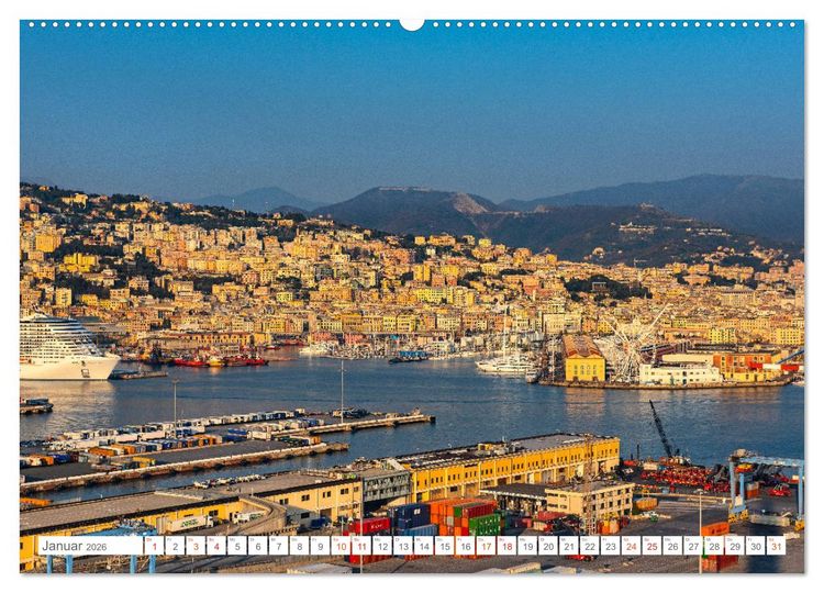 Produktbild: Genua - Die facettenreiche Sch&ouml;nheit (hochwertiger Premium Wandkalender 2026 DIN A2 quer), Kunstdruck in Hochglanz