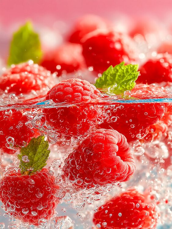 Produktbild: CALVENDO Puzzle Frische Himbeeren mit Eisw&uuml;rfeln | 1000 Teile Lege-Gr&ouml;&szlig;e 64x48cm Foto-Puzzle f&uuml;r gl&uuml;ckliche Stunden
