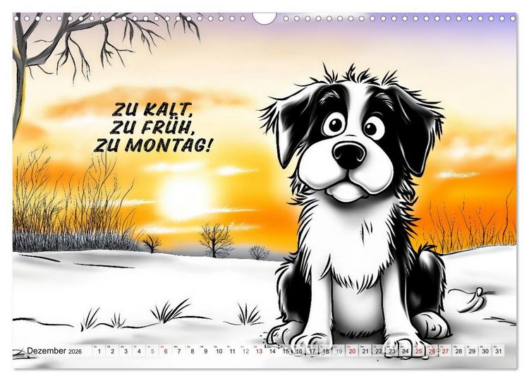 Produktbild: Hundespr&uuml;che (Wandkalender 2026 DIN A3 quer), CALVENDO Monatskalender