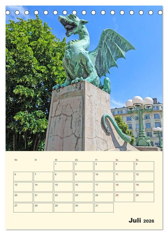 Produktbild: Ljubljana Sloweniens Hauptstadt (Tischkalender 2026 DIN A5 hoch), CALVENDO Monatskalender