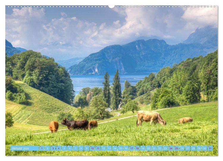 Produktbild: Vierwaldst&auml;ttersee (hochwertiger Premium Wandkalender 2026 DIN A2 quer), Kunstdruck in Hochglanz