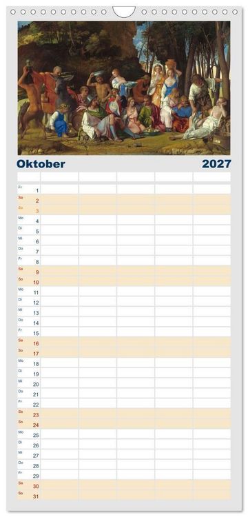 Produktbild: Familienplaner 2027 - Party Time - Das Fest in der Kunst mit 5 Spalten (Wandkalender, 21 x 45 cm) CALVENDO