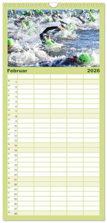 Produktbild: Familienplaner 2026 - Triathlon: Mit Leidenschaft zur pers&ouml;nlichen Bestzeit mit 5 Spalten (Wandkalender, 21 x 45 cm) CALVENDO