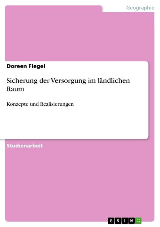 Produktbild: Sicherung der Versorgung im l&auml;ndlichen Raum